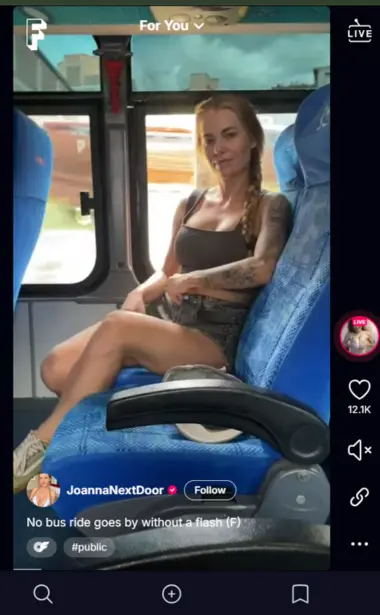 joannanextdoor clip on fekfap while traveling in bus